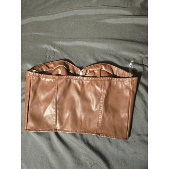 Blashe Faux Leather Top Bustier Sexy Club Going Out Shirt Womens Size Large Hot - Picture 2 of 2